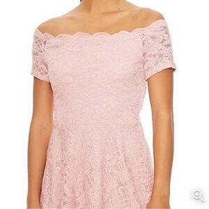 Macy’s City Studio Off Shoulder Lace Fit and Flare Dress